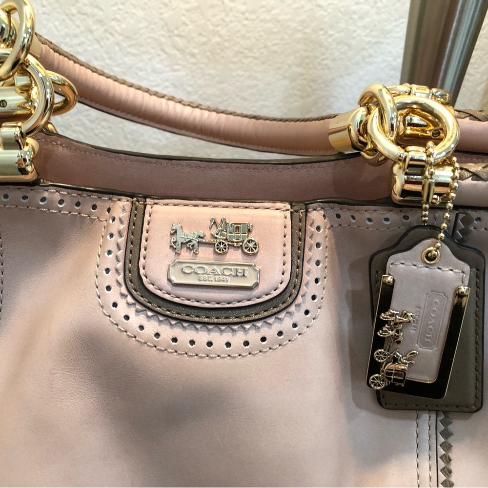 Coach Satchel-Pinnacle ZigZag Perforated Carie